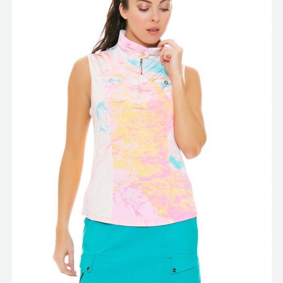 JAMIE SADOCK Lava Print in Yum Yum- Sleeveless Top Athletic Golf Women’s XS - Picture 9 of 9